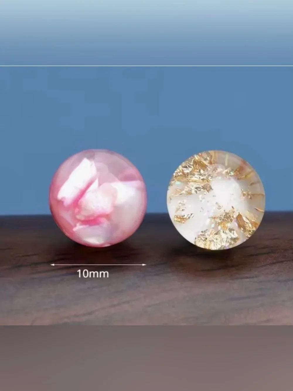 10, 10mm (0.394") Clear Resin With Gold Fleck Buttons for Sewing Or Crafts, NIP - Picture 6 of 9